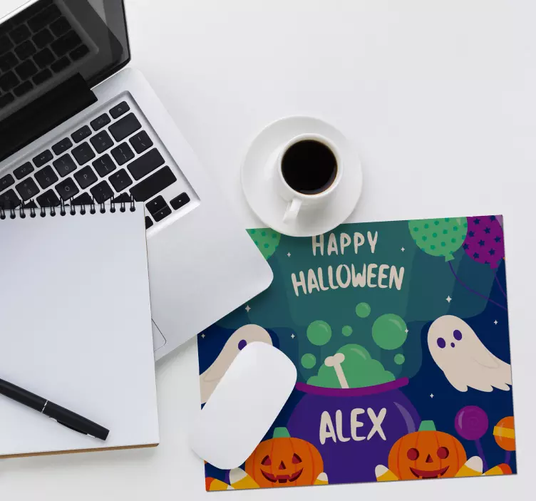 Tappetino mouse personalizzabile auguri di halloween - TenStickers