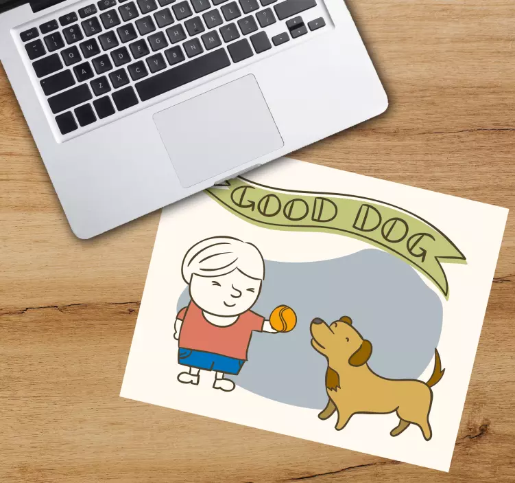 Tappetino mouse personalizzabile bambino felice che gioca - TenStickers