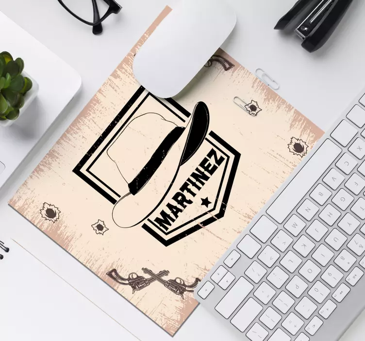 Tappetino mouse personalizzabile cappello western - TenStickers