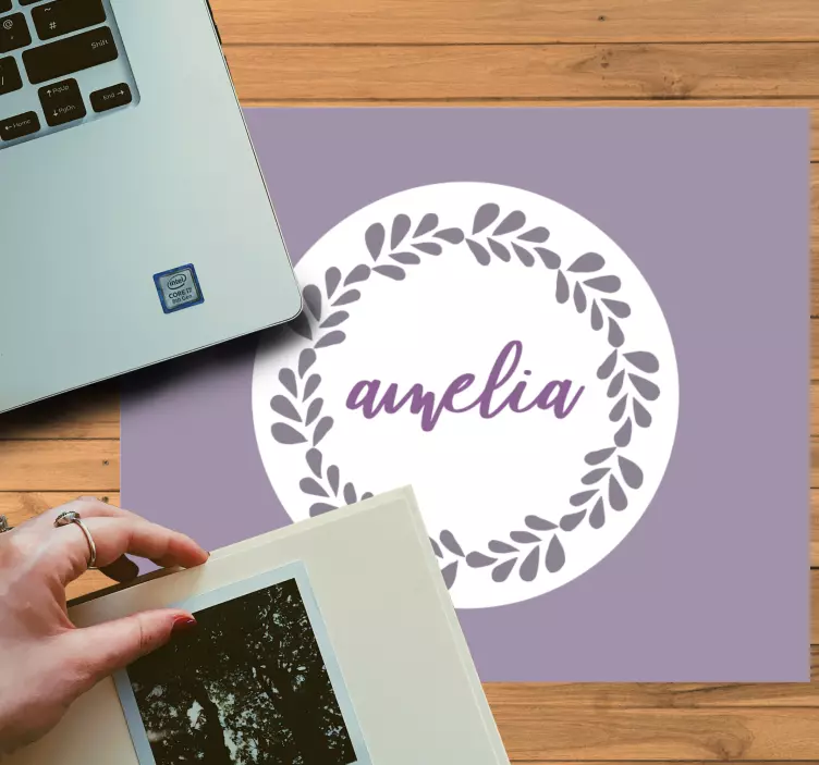 Tappetino mouse personalizzabile cerchio nome personalizzato - TenStickers