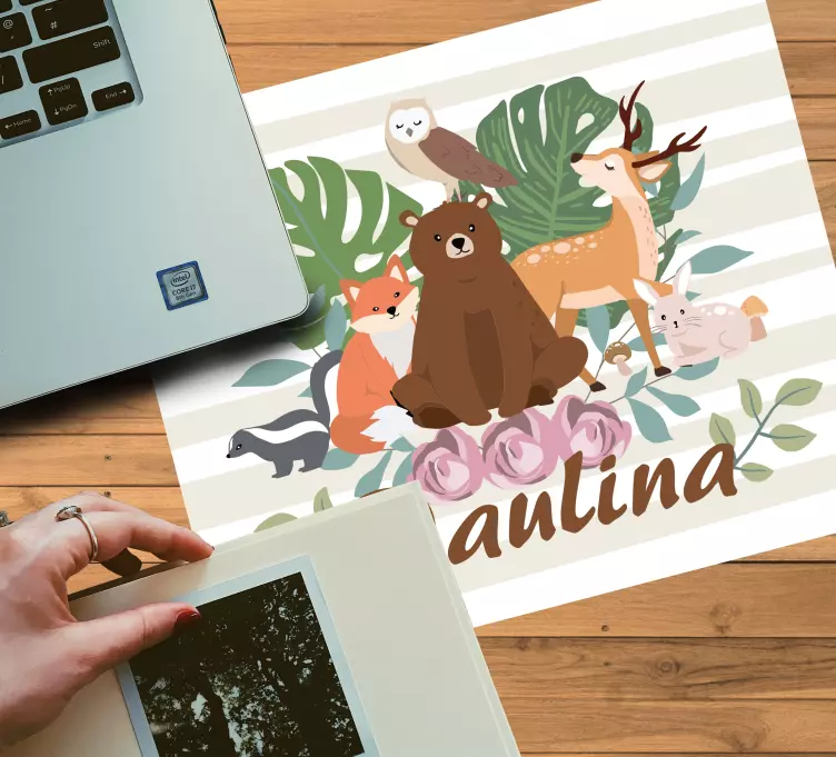 Tappetino mouse personalizzabile composizione animali carini - TenStickers