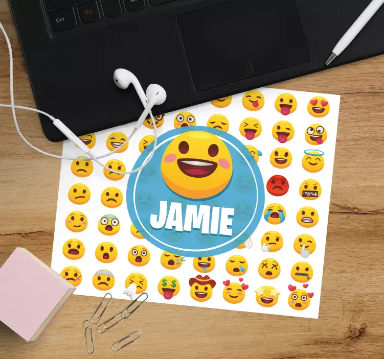 Tappetino mouse personalizzabile con motivo emoji felici - TenStickers