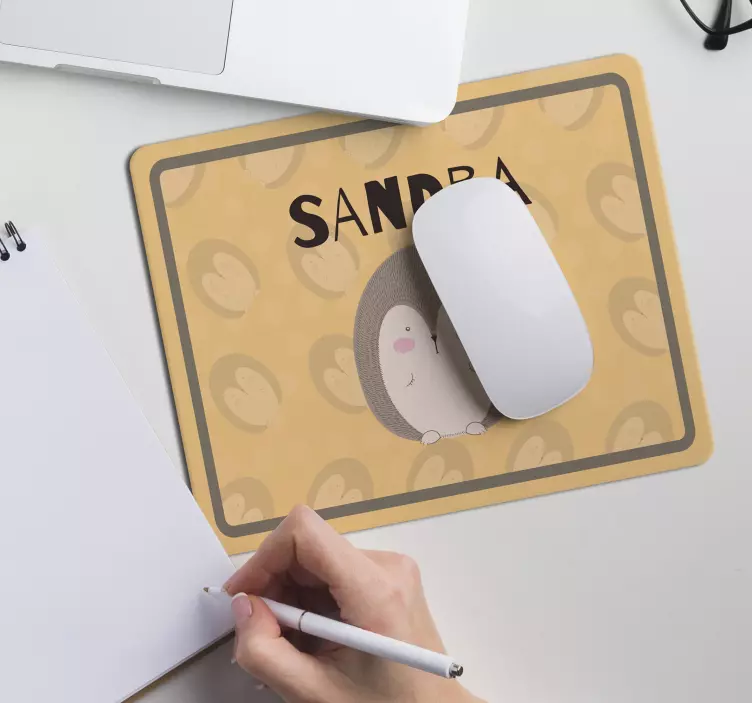 Tappetino mouse personalizzabile con riccio adorabile - TenStickers