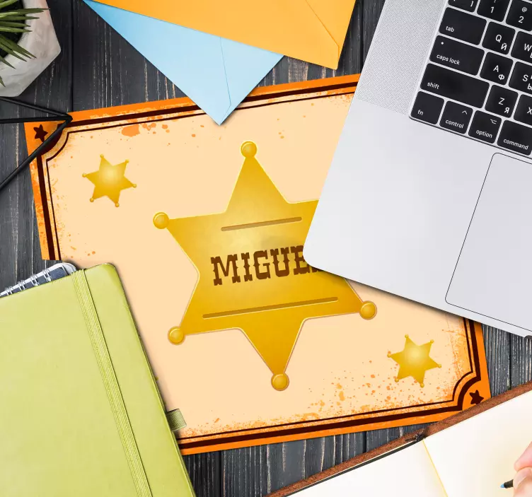 Tappetino mouse personalizzabile distintivo sceriffo - TenStickers