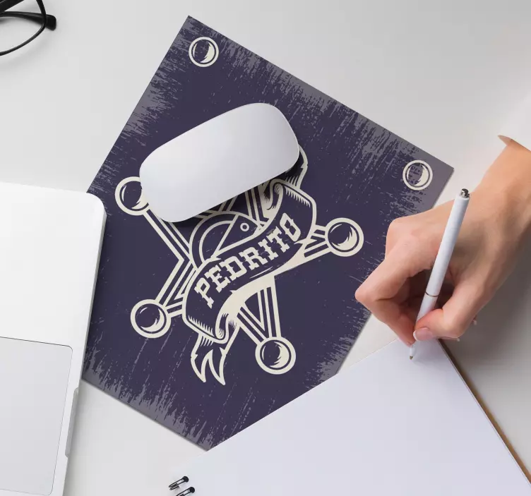 Tappetino mouse personalizzabile emblema stella sceriffo - TenStickers