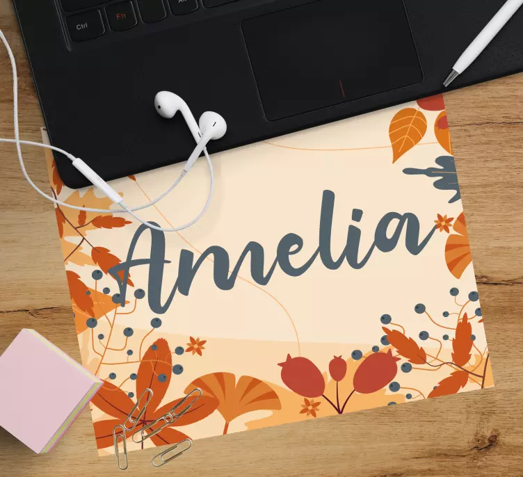 Tappetino mouse personalizzabile fiori d'autunno eleganti - TenStickers