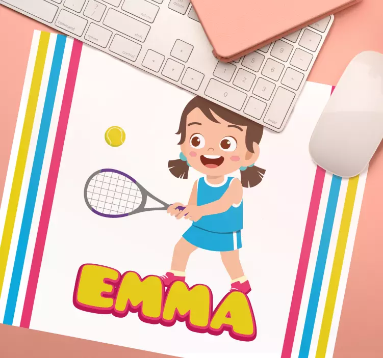 Tappetino mouse personalizzabile giocatore di tennis animato - TenStickers