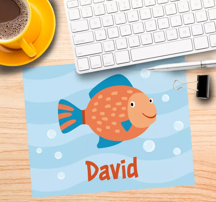 Tappetino mouse personalizzabile grafica pesce allegro - TenStickers