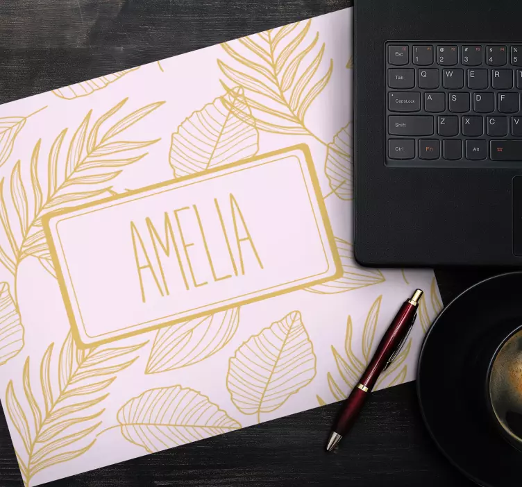 Tappetino mouse personalizzabile motivo foglia elegante - TenStickers