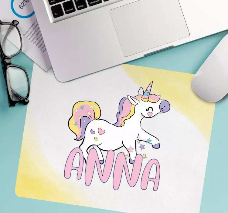 Tappetino mouse personalizzabile tema unicorno - TenStickers