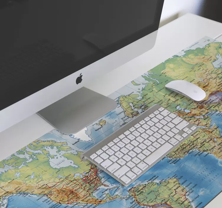 Tappetino per mouse con mappa del mondo fisica - TenStickers