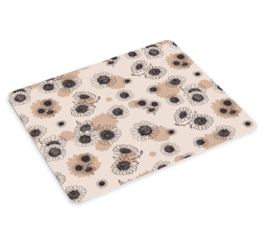 Tappetino mouse con motivi e texture motivo floreale beige - TenStickers