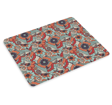 Tappetino mouse con motivi e texture stile astratto floreale - TenStickers