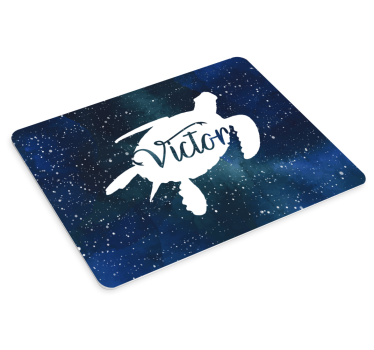 Tartaruga con motivo a galassia e nome mousemat personalizzato - TenStickers
