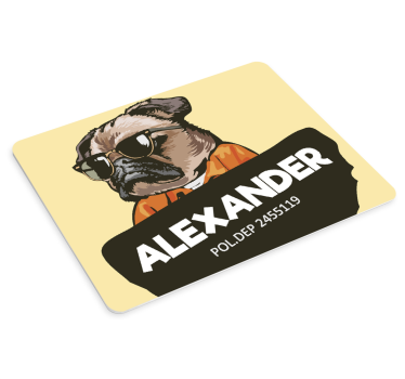 Tappetino mouse personalizzabile ritratto di cane cool - TenStickers
