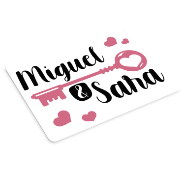 Tappetino mouse personalizzabile storia d'amore chiave - TenStickers
