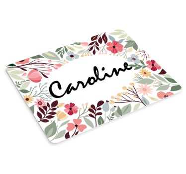 Tappetino per mouse con nome Floreale personalizzato - TenStickers