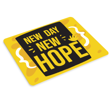 Tappetino mouse con frase Nuovo giorno - TenStickers