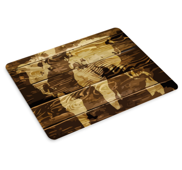 Tappetino mouse mappamondo mappa del mondo in legno - TenStickers