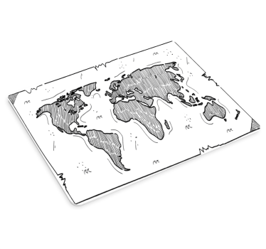 Tappetino mouse mappamondo contorno artistico del mondo - TenStickers