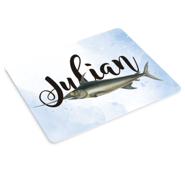 Tappetino mouse personalizzabile pesce illustrante nome - TenStickers
