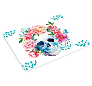 Tappetino mouse originale motivo teschio floreale - TenStickers