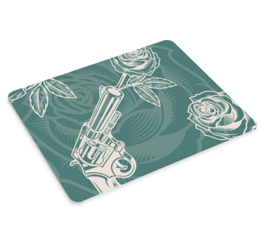 Tappetino mouse originale composizione rosa revolver - TenStickers