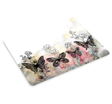 Tappetino mouse originale farfalle e fiori - TenStickers