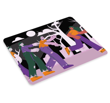 Tappetino mouse originale passeggiata di gruppo alla moda - TenStickers