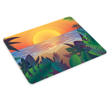 Tappetino mouse originale oasi tramonto tropicale - TenStickers