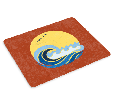 Tappetino mouse originale onde sotto il tramonto - TenStickers
