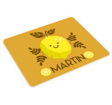 Tappetino mouse personalizzabile personaggio limone felice - TenStickers