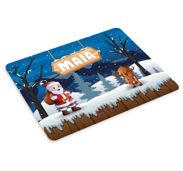 Tappetino mouse di natale babbo natale con renne - TenStickers