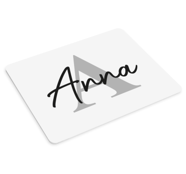 Tappetino per mouse con nome Grande iniziale e nome - TenStickers