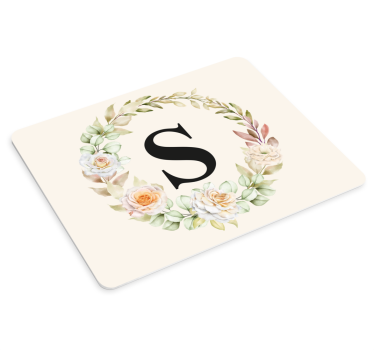 Tappetino mouse personalizzabile design iniziale floreale - TenStickers