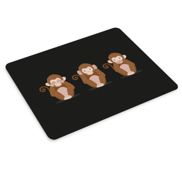 Mouse pad originale Tre scimmie emoji - TenStickers