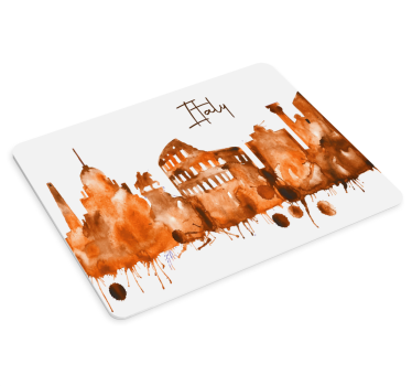 Tappetino mouse mappamondo acquerello skyline italiano - TenStickers
