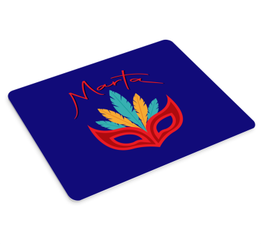 Tappetino mouse personalizzabile maschera di piume colorate - TenStickers
