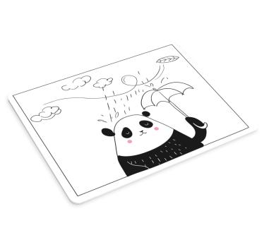 Tappetino mouse originale panda giocoso con ombrello - TenStickers
