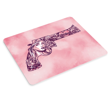 Tappetino mouse originale pistola floreale intricata - TenStickers