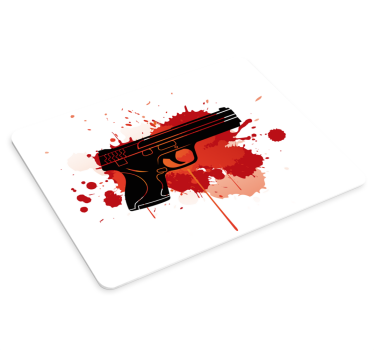 Tappetino mouse originale silhouette arma stilizzata - TenStickers
