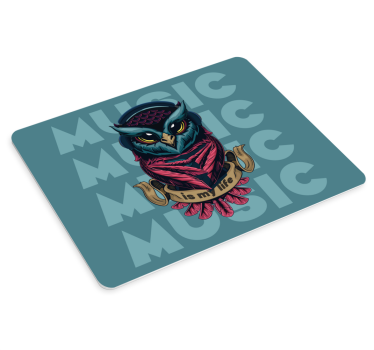 Tappetino mouse originale gufo con cuffie - TenStickers