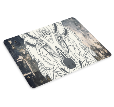 Tappetino mouse originale arte del lupo intricato - TenStickers