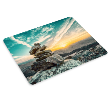 Tappetino mouse mappamondo torre di pietre al tramonto - TenStickers