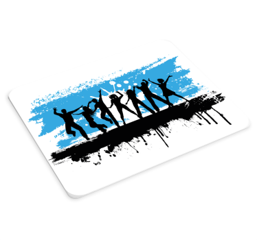 Tappetino mouse originale scena di celebrazione silhouette - TenStickers