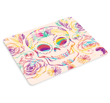 Tappetino mouse originale teschio floreale colorato - TenStickers