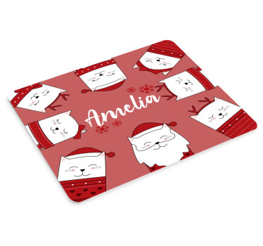 Tappetino mouse di natale faccine di gatti carine - TenStickers
