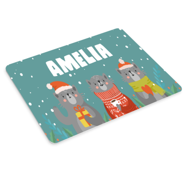 Tappetino mouse personalizzabile trio animali festivi - TenStickers