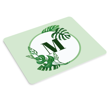Tappetino mouse personalizzabile iniziale con foliage - TenStickers