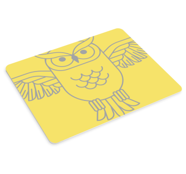 Tappetino mouse originale contorno gufo - TenStickers